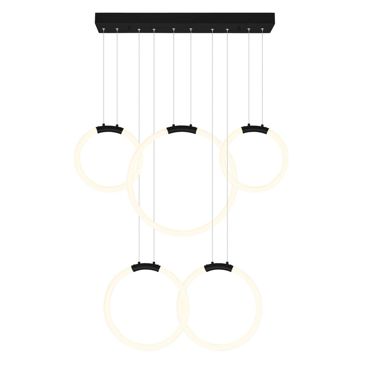 CWI Lighting Canada - 1273P44-5-101-RC - LED Chandelier - Hoops - Black
