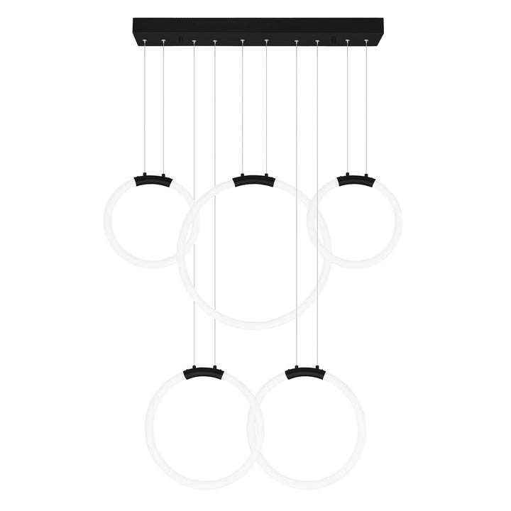 CWI Lighting Canada - 1273P44-5-101-RC - LED Chandelier - Hoops - Black