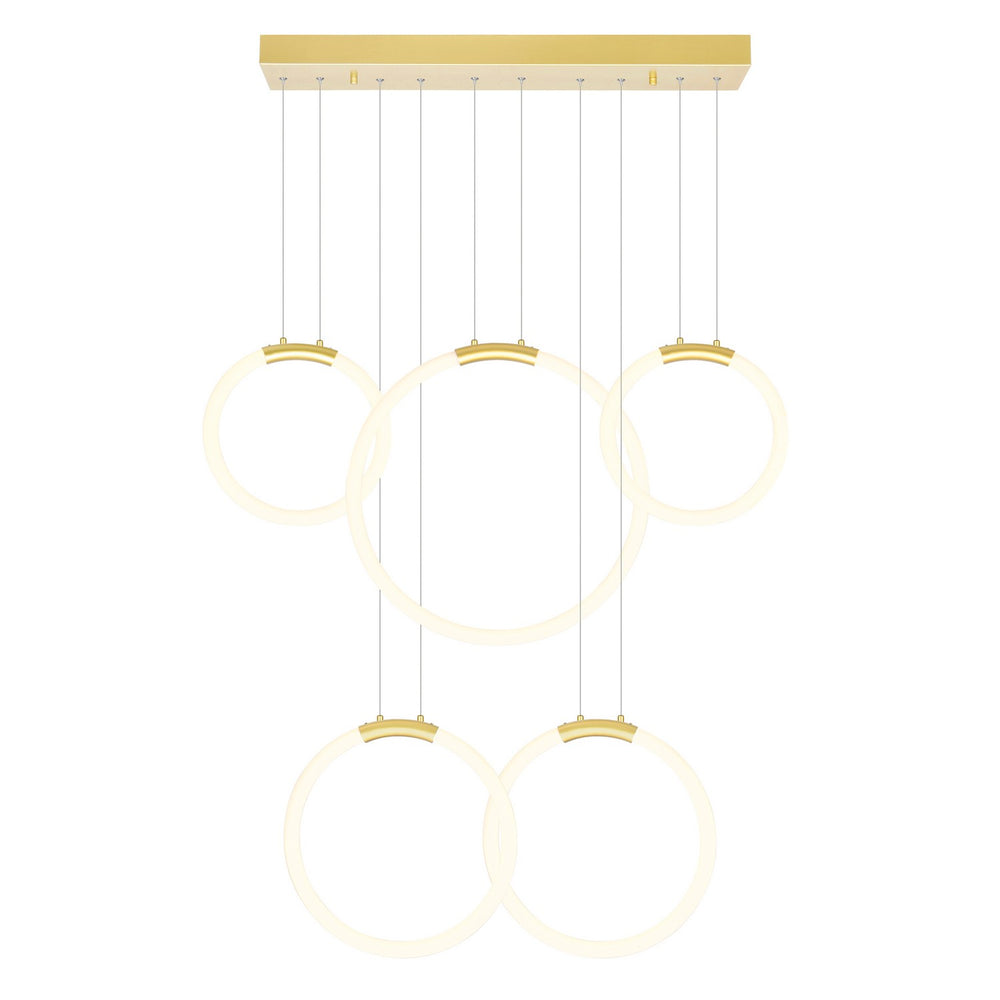 CWI Lighting Canada - 1273P44-5-602-RC - LED Chandelier - Hoops - Satin Gold