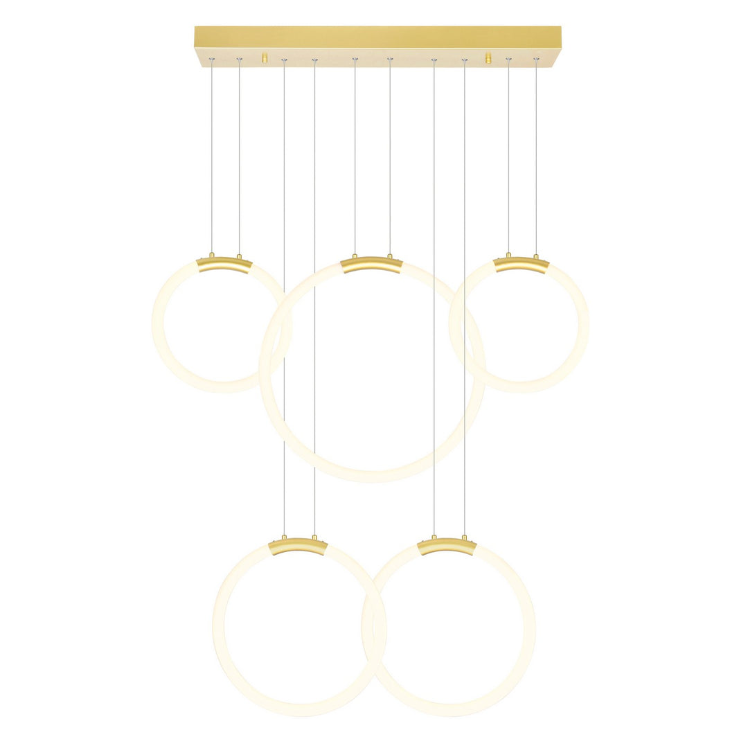 CWI Lighting Canada - 1273P44-5-602-RC - LED Chandelier - Hoops - Satin Gold