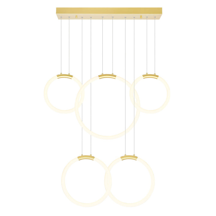 CWI Lighting Canada - 1273P44-5-602-RC - LED Chandelier - Hoops - Satin Gold