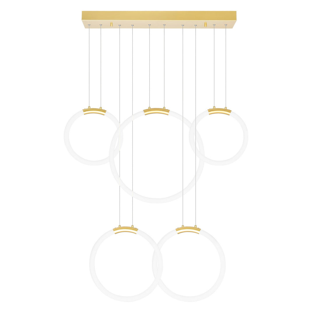 CWI Lighting Canada - 1273P44-5-602-RC - LED Chandelier - Hoops - Satin Gold