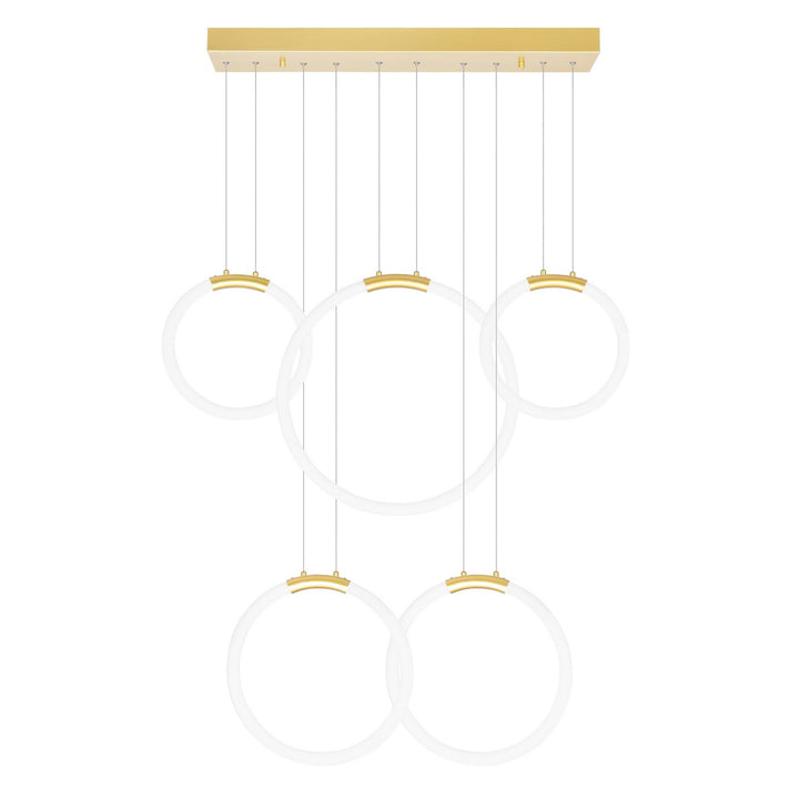 CWI Lighting Canada - 1273P44-5-602-RC - LED Chandelier - Hoops - Satin Gold