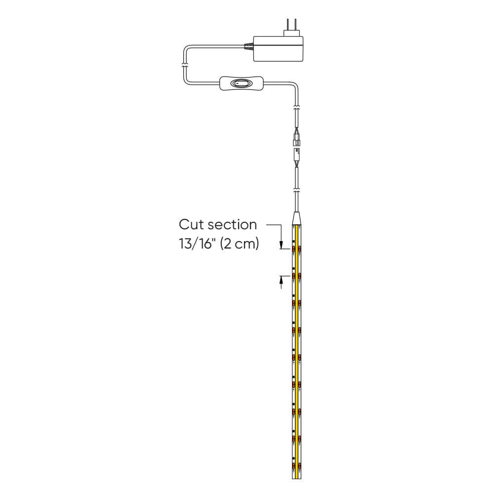 Dals - COBTP5M - LED Cob Tape Light Kit W/Driver - COB-Tape - White
