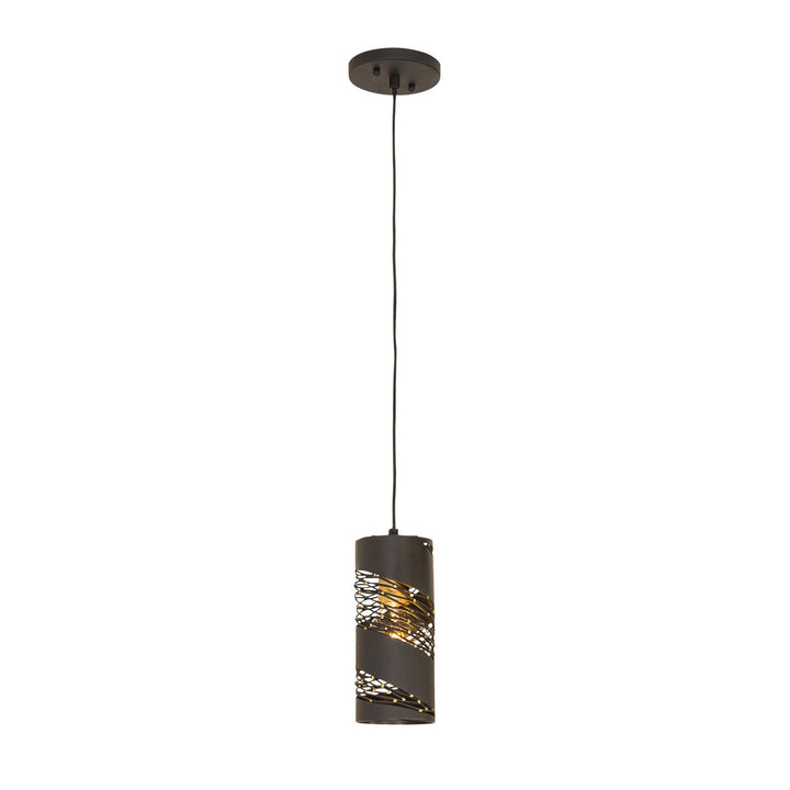 Varaluz - 240M01MBFG - One Light Mini Pendant - Flow - Matte Black/French Gold