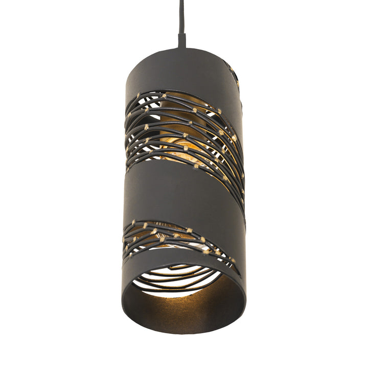 Varaluz - 240M01MBFG - One Light Mini Pendant - Flow - Matte Black/French Gold