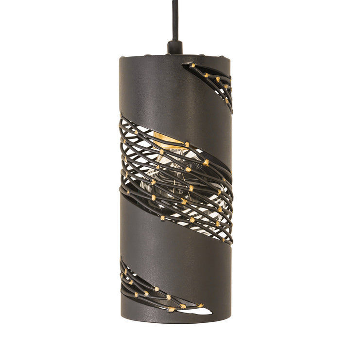Varaluz - 240M01MBFG - One Light Mini Pendant - Flow - Matte Black/French Gold