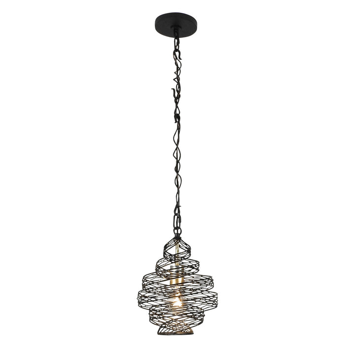 Varaluz - 240P01MBFG - One Light Mini Pendant - Flow - Matte Black/French Gold