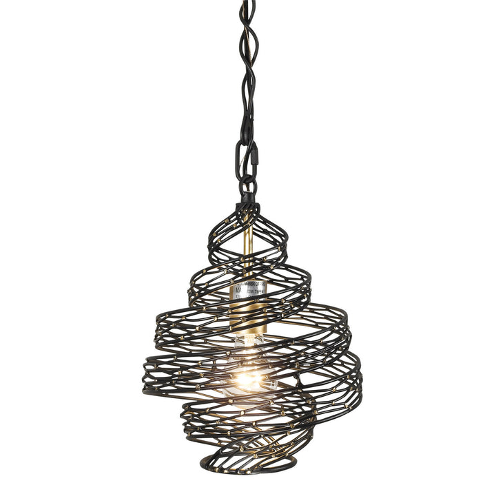 Varaluz - 240P01MBFG - One Light Mini Pendant - Flow - Matte Black/French Gold