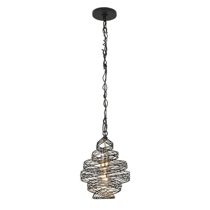 Varaluz - 240P01MBFG - One Light Mini Pendant - Flow - Matte Black/French Gold