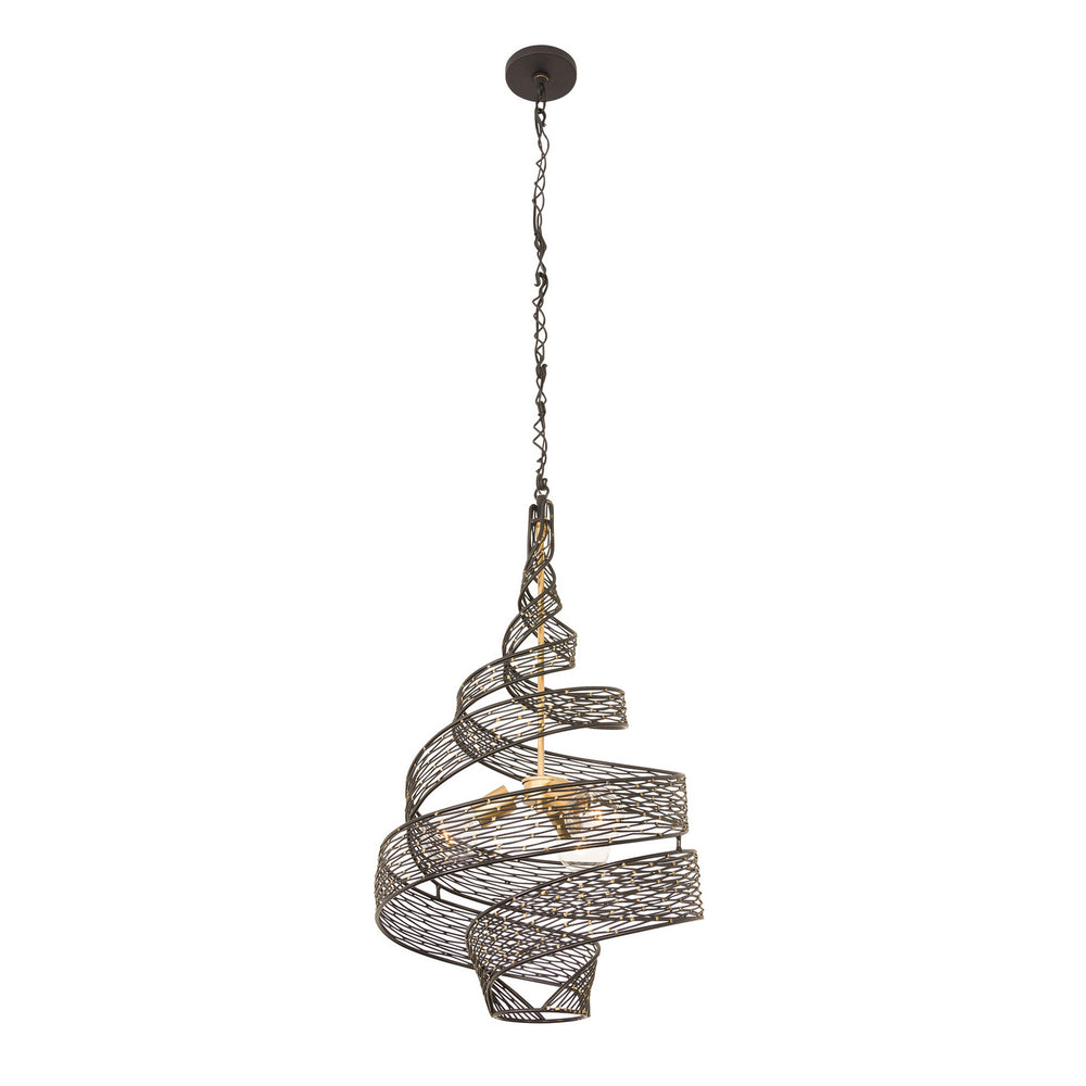 Varaluz - 240P03MBFG - Three Light Pendant - Flow - Matte Black/French Gold