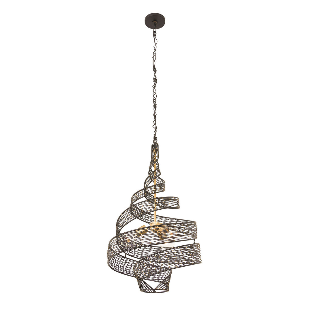 Varaluz - 240P03MBFG - Three Light Pendant - Flow - Matte Black/French Gold