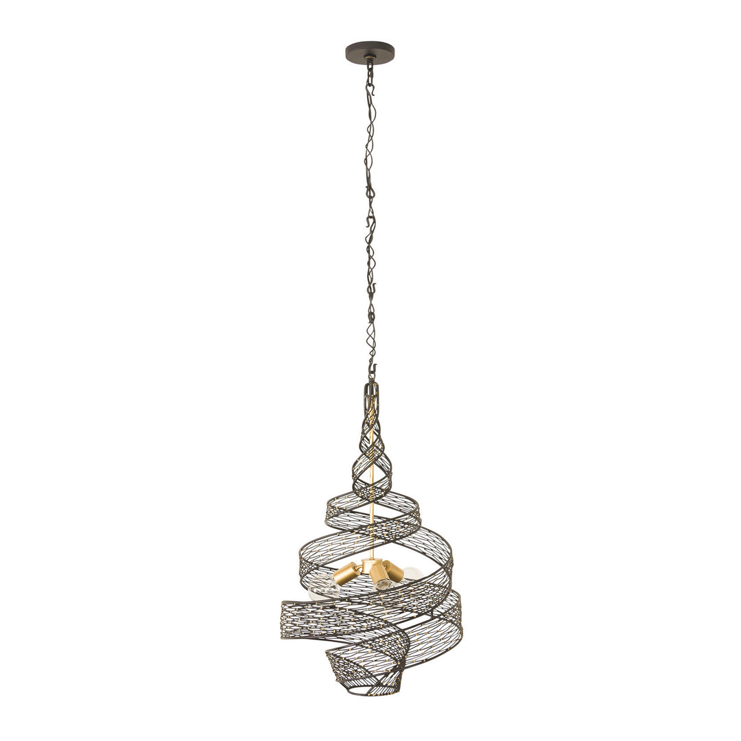 Varaluz - 240P03MBFG - Three Light Pendant - Flow - Matte Black/French Gold