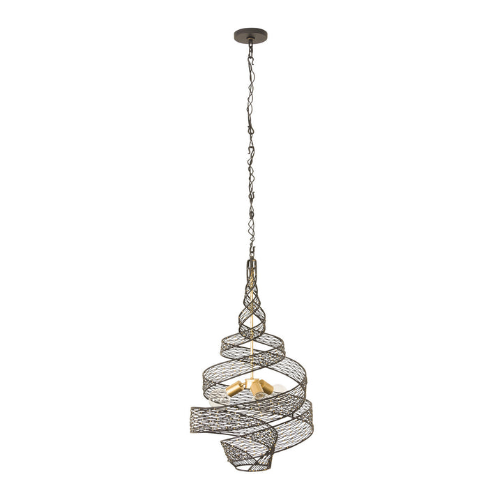 Varaluz - 240P03MBFG - Three Light Pendant - Flow - Matte Black/French Gold