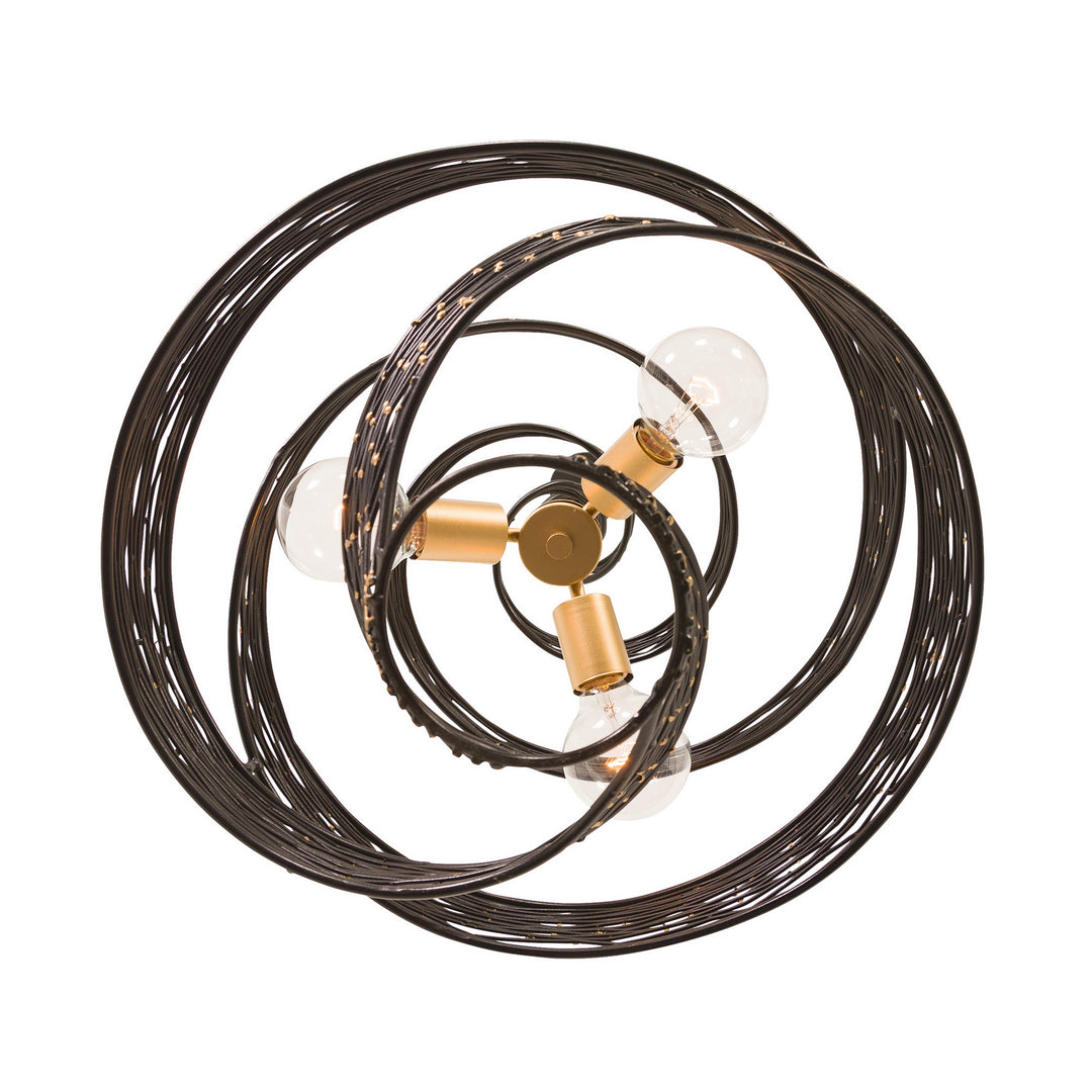 Varaluz - 240P03MBFG - Three Light Pendant - Flow - Matte Black/French Gold