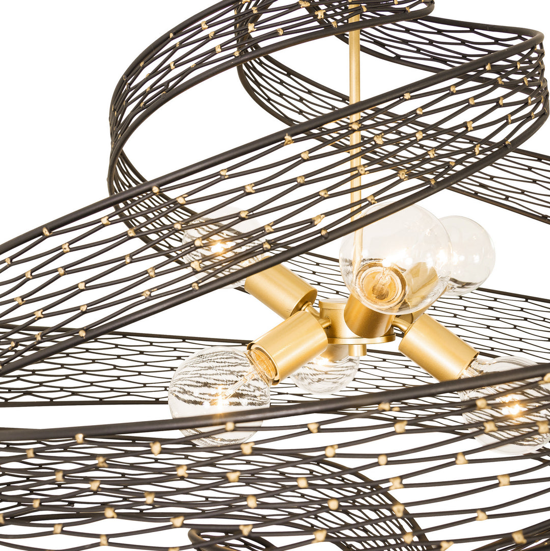 Varaluz - 240P06LMBFG - Six Light Pendant - Flow - Matte Black/French Gold