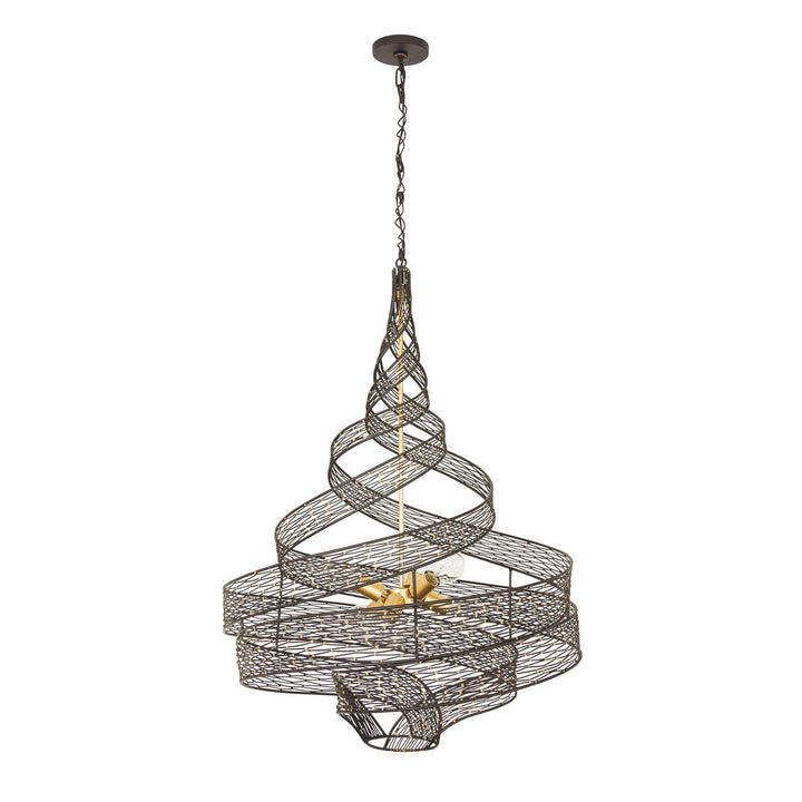 Varaluz - 240P06MBFG - Six Light Pendant - Flow - Matte Black/French Gold