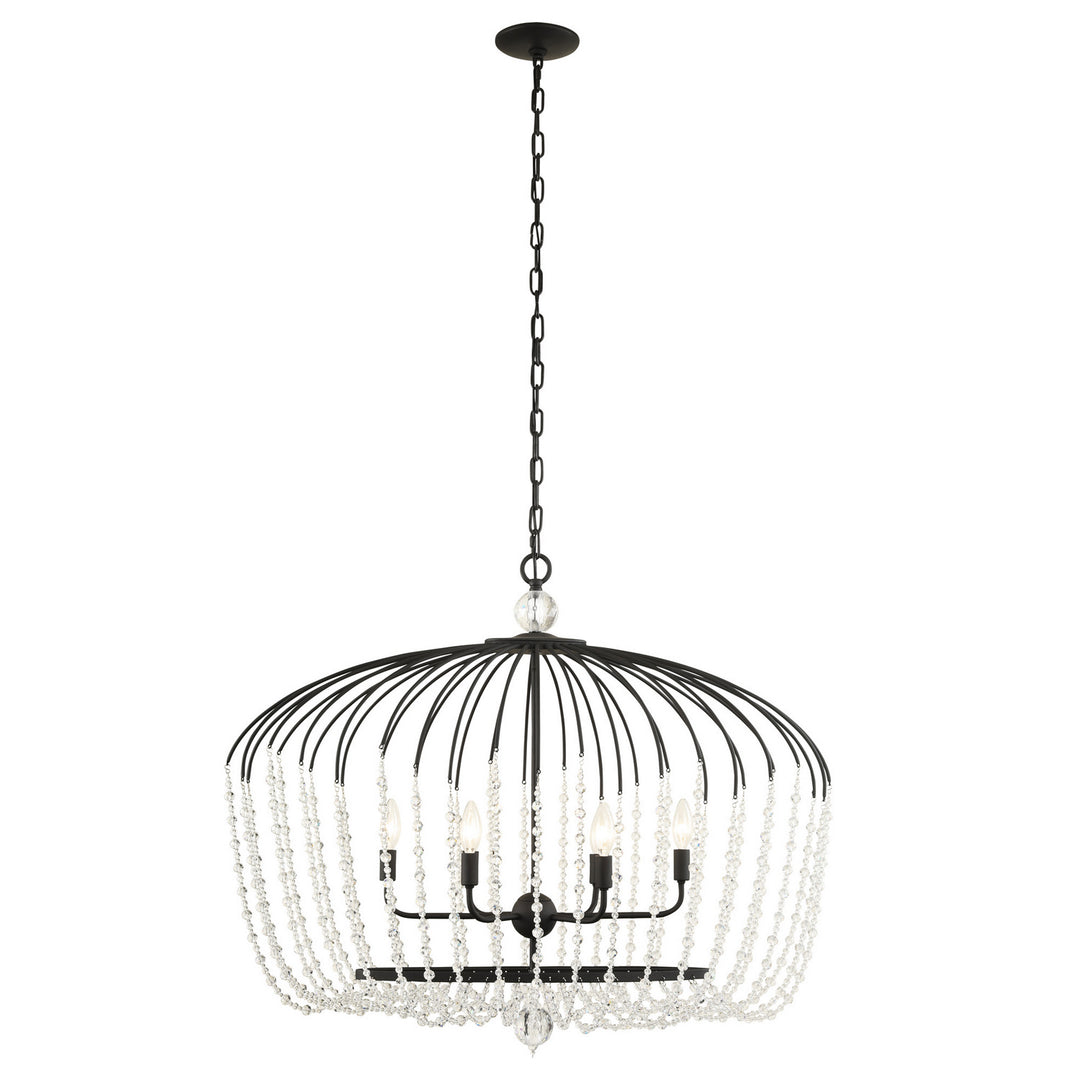 Varaluz - 343N06MB - Six Light Pendant - Voliere - Matte Black