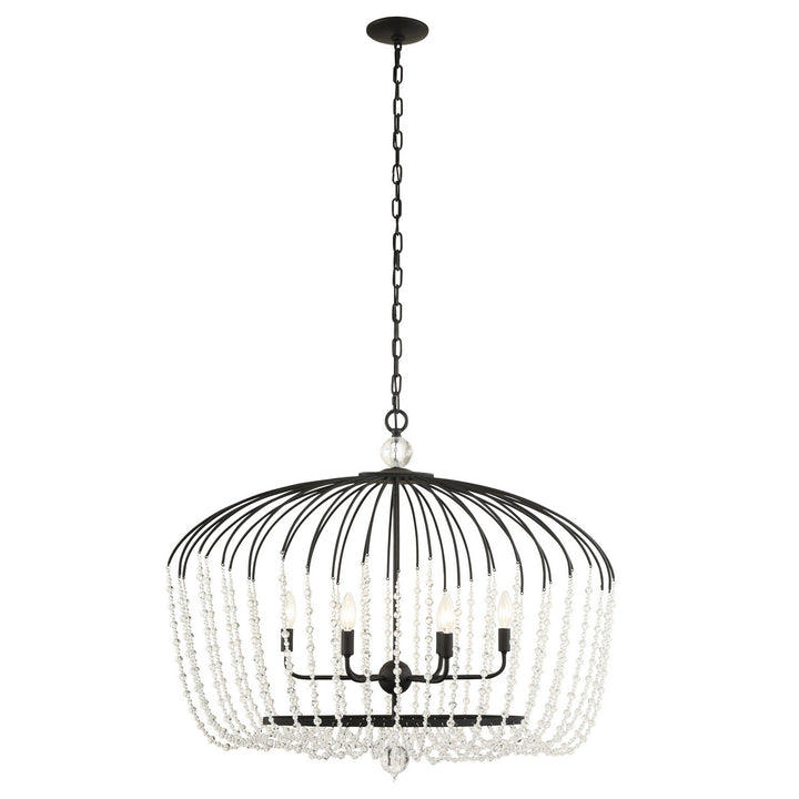 Varaluz - 343N06MB - Six Light Pendant - Voliere - Matte Black