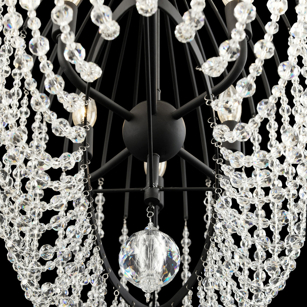 Varaluz - 343N06MB - Six Light Pendant - Voliere - Matte Black