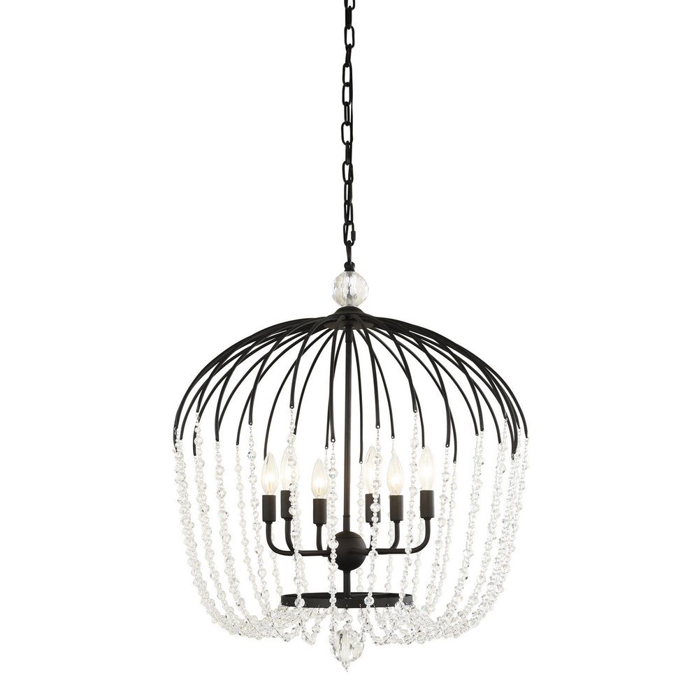 Varaluz - 343P06MB - Six Light Pendant - Voliere - Matte Black