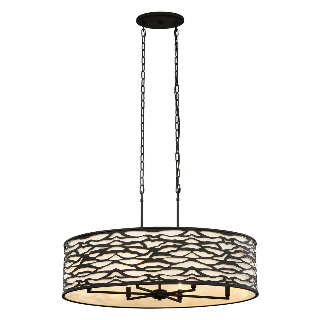 Varaluz - 348N06CB - Six Light Pendant - Kato - Carbon Black