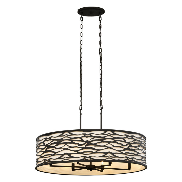 Varaluz - 348N06CB - Six Light Pendant - Kato - Carbon Black