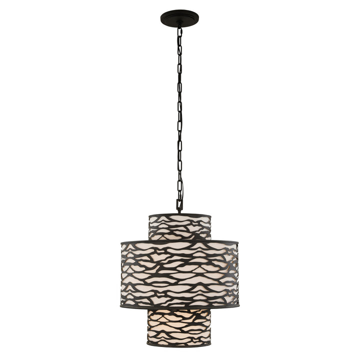 Varaluz - 348P04CB - Four Light Pendant - Kato - Carbon Black