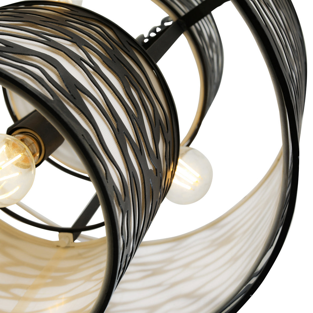 Varaluz - 348P04CB - Four Light Pendant - Kato - Carbon Black