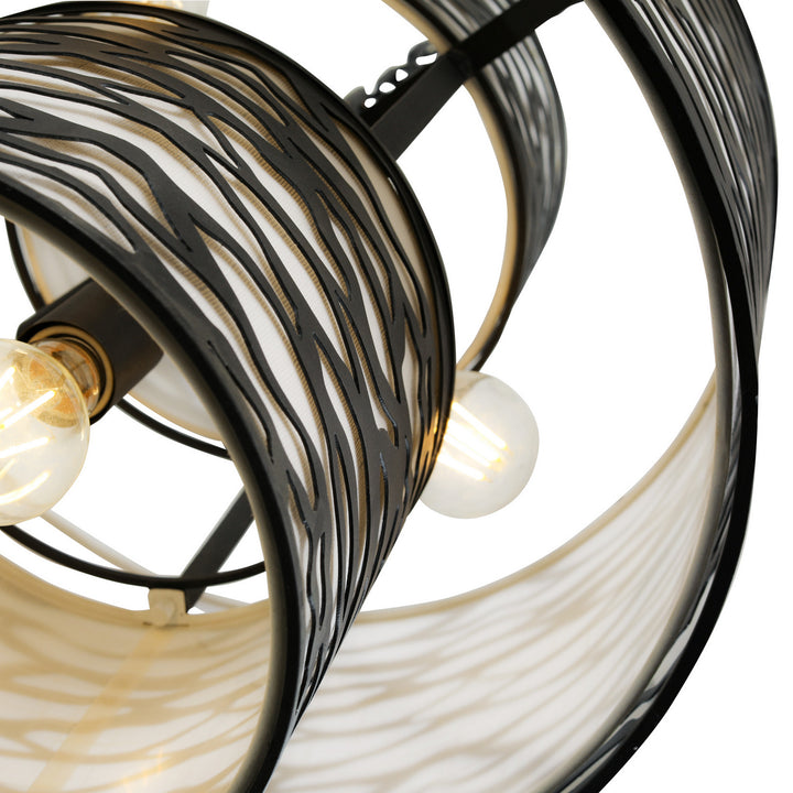 Varaluz - 348P04CB - Four Light Pendant - Kato - Carbon Black