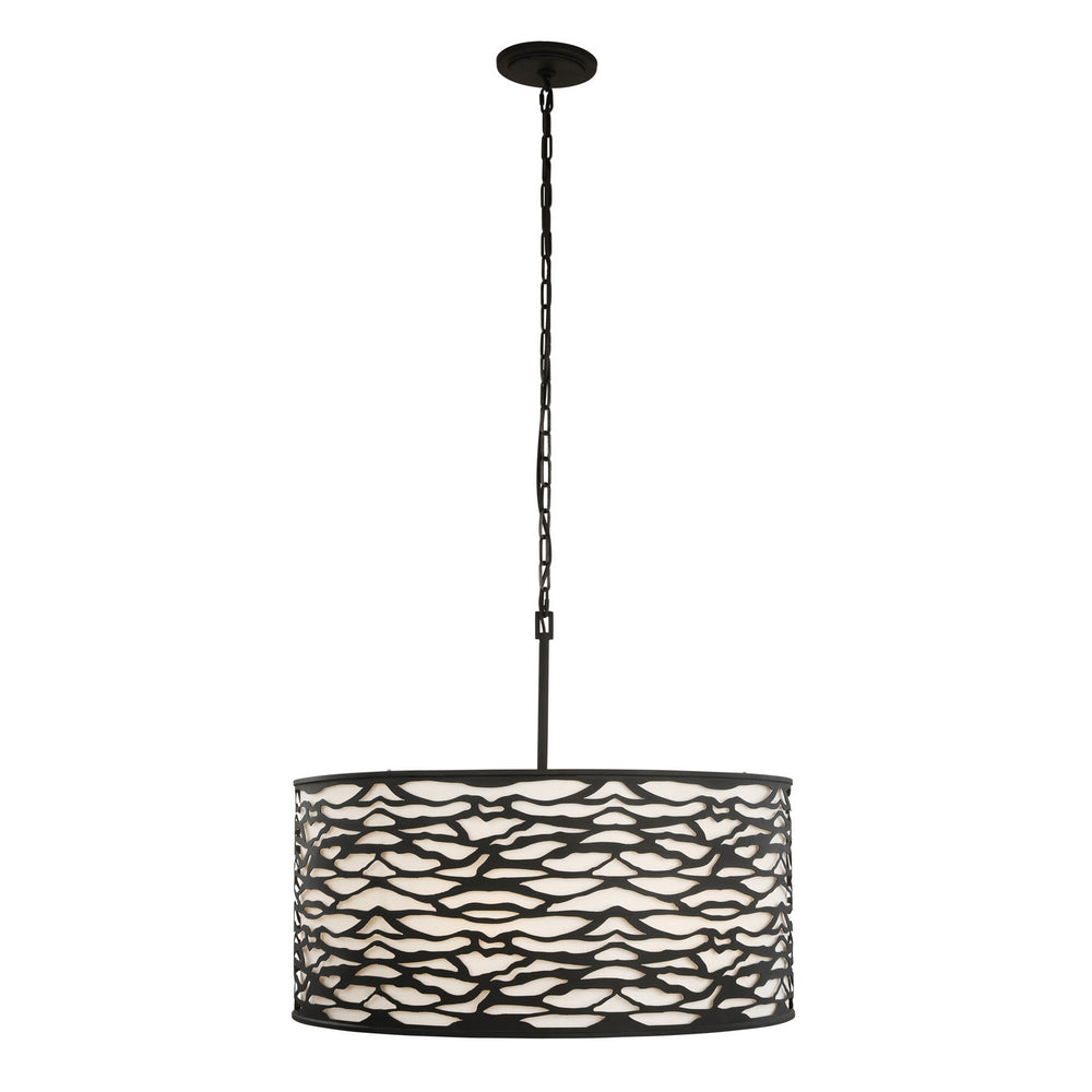 Varaluz - 348P06CB - Six Light Pendant - Kato - Carbon Black