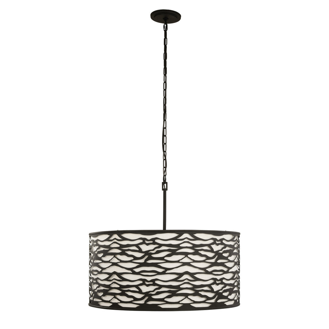 Varaluz - 348P06CB - Six Light Pendant - Kato - Carbon Black