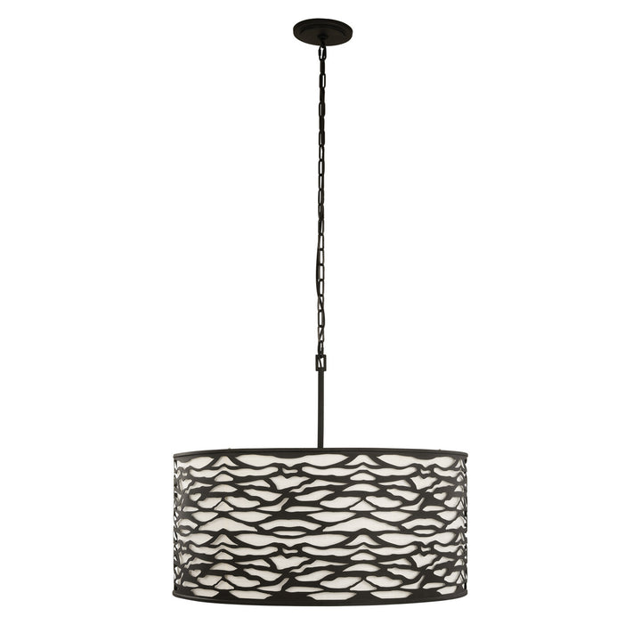 Varaluz - 348P06CB - Six Light Pendant - Kato - Carbon Black