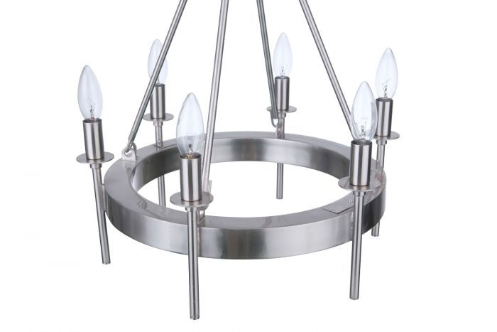 Craftmade Canada - 54326-BNK - Six Light Chandelier - Larrson - Brushed Polished Nickel
