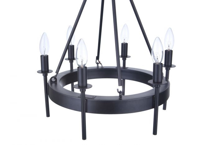Craftmade Canada - 54326-FB - Six Light Chandelier - Larrson - Flat Black