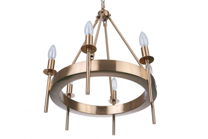 Craftmade Canada - 54326-SB - Six Light Chandelier - Larrson - Satin Brass