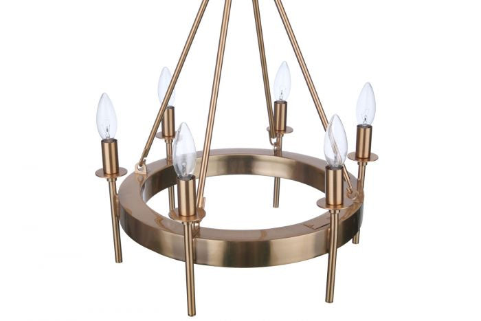Craftmade Canada - 54326-SB - Six Light Chandelier - Larrson - Satin Brass
