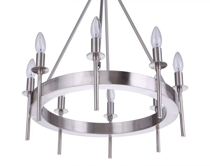 Craftmade Canada - 54328-BNK - Eight Light Chandelier - Larrson - Brushed Polished Nickel