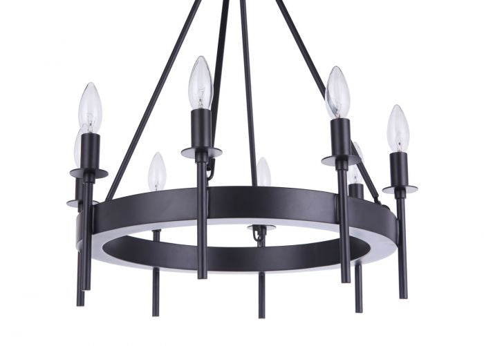 Craftmade Canada - 54328-FB - Eight Light Chandelier - Larrson - Flat Black