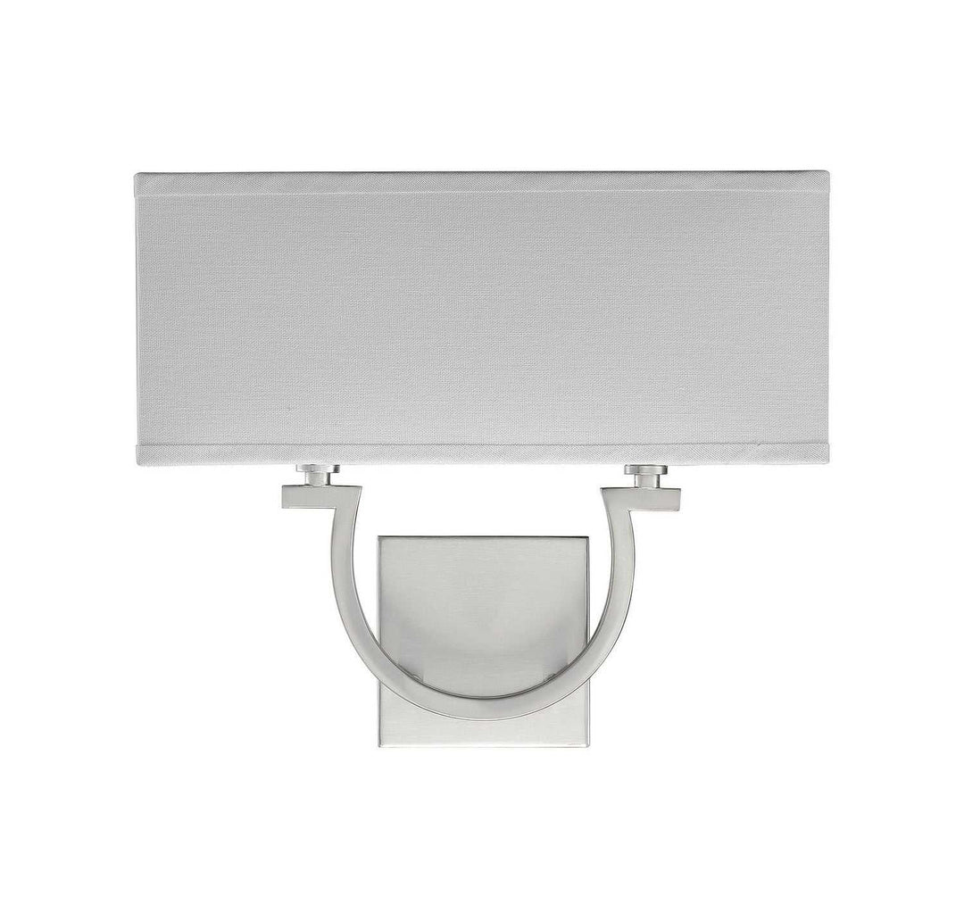 Rhodes Two Light Wall Sconce in Satin Nickel Savoy House