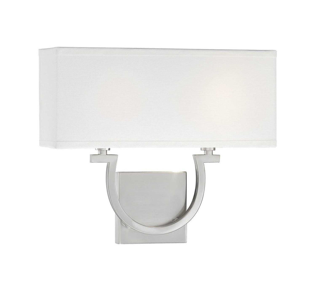 Rhodes Two Light Wall Sconce in Satin Nickel Savoy House