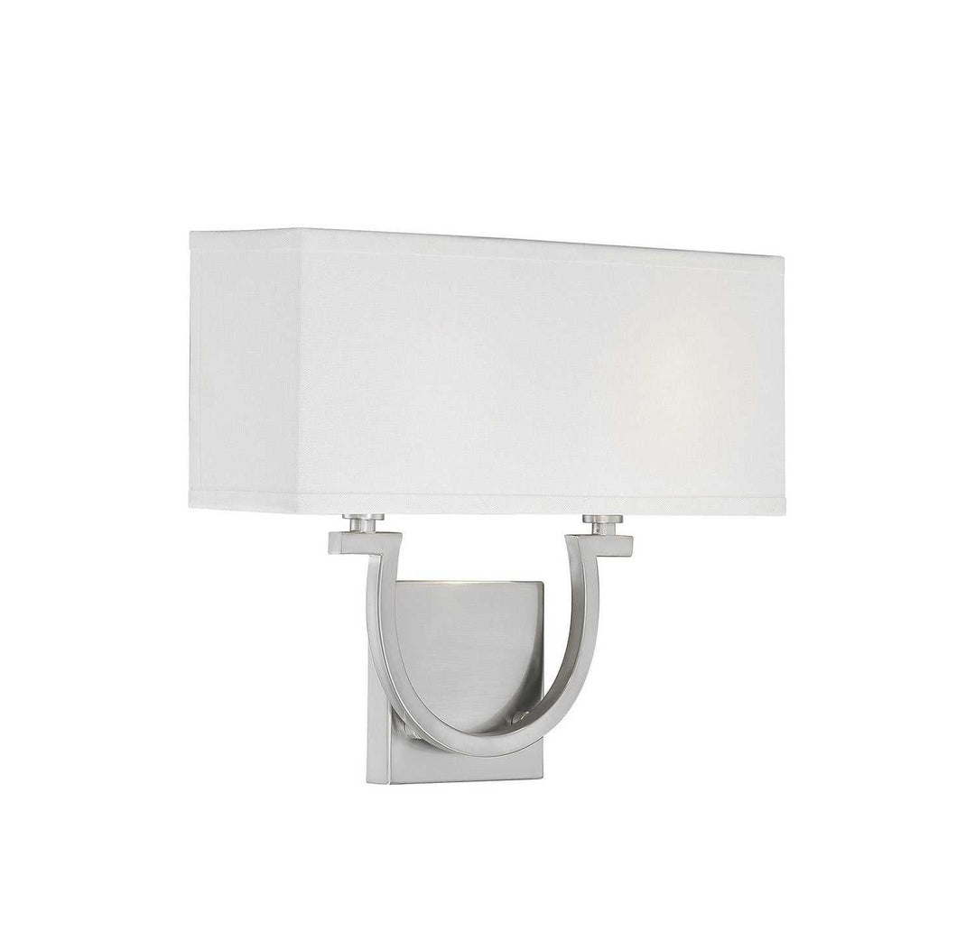 Rhodes Two Light Wall Sconce in Satin Nickel Savoy House