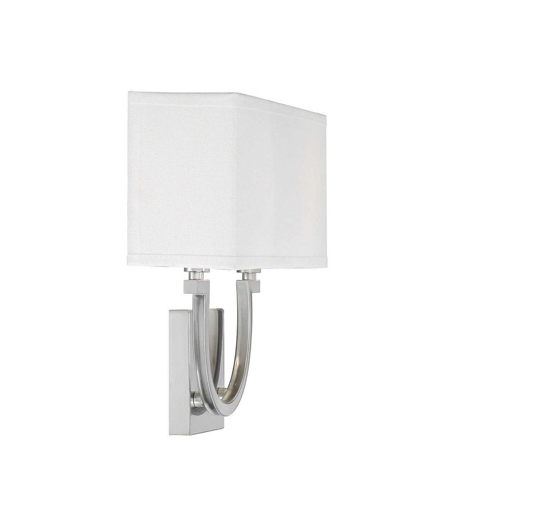 Rhodes Two Light Wall Sconce in Satin Nickel Savoy House