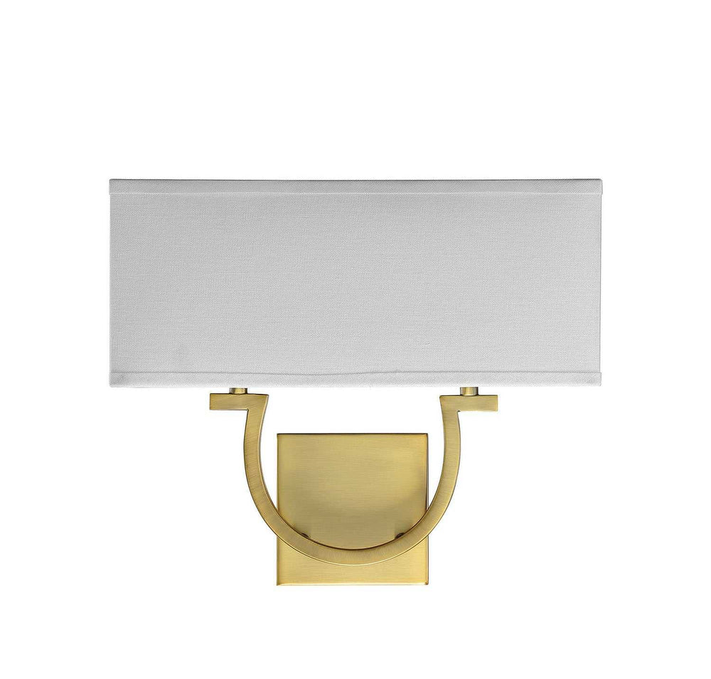Rhodes Two Light Wall Sconce in Warm Brass Savoy House
