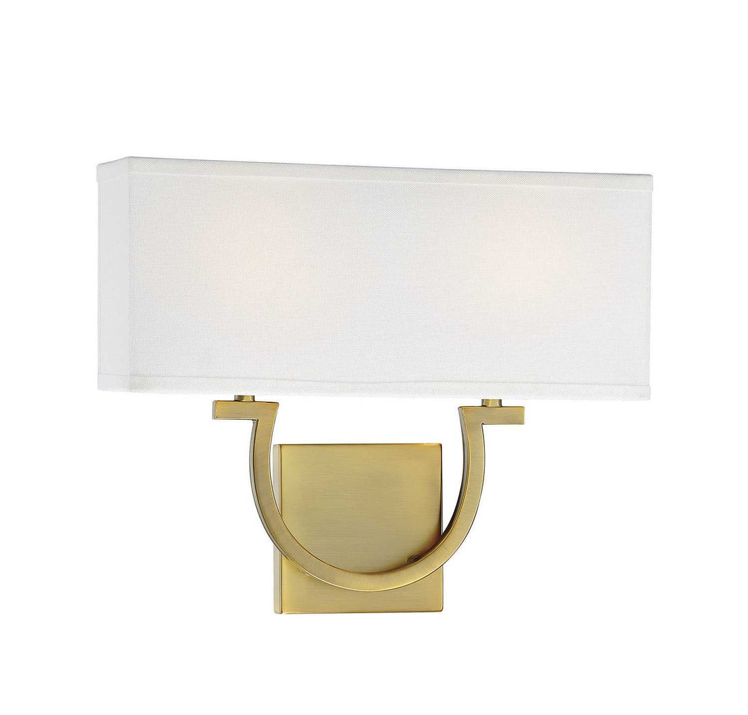 Rhodes Two Light Wall Sconce in Warm Brass Savoy House