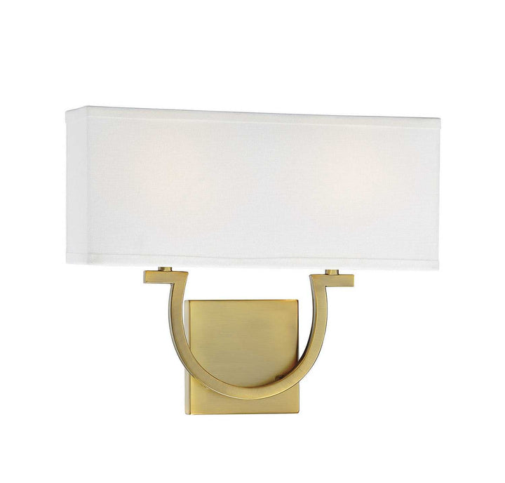 Rhodes Two Light Wall Sconce in Warm Brass Savoy House