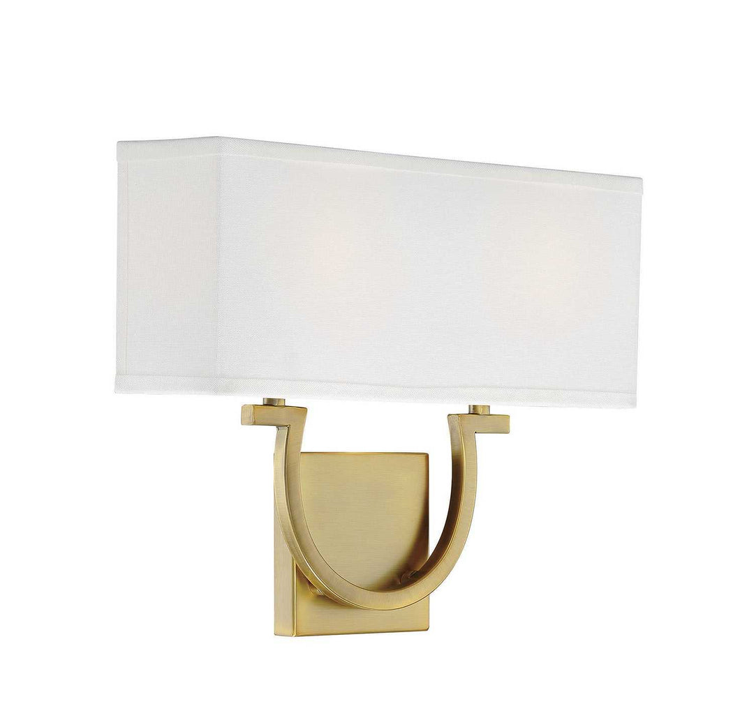 Rhodes Two Light Wall Sconce in Warm Brass Savoy House