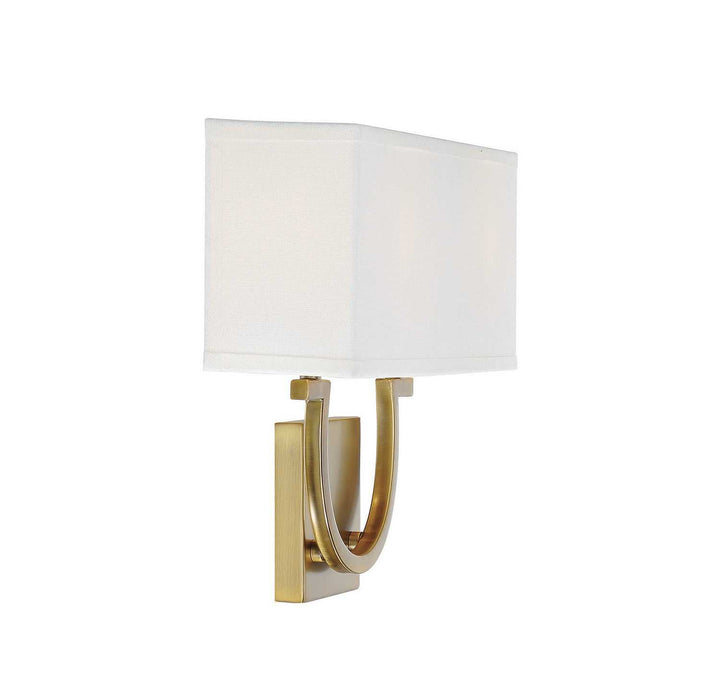 Rhodes Two Light Wall Sconce in Warm Brass Savoy House