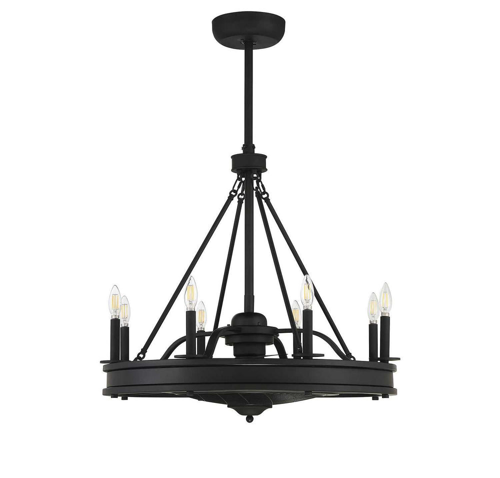Lyon Eight Light Fan D'lier in Matte Black Savoy House