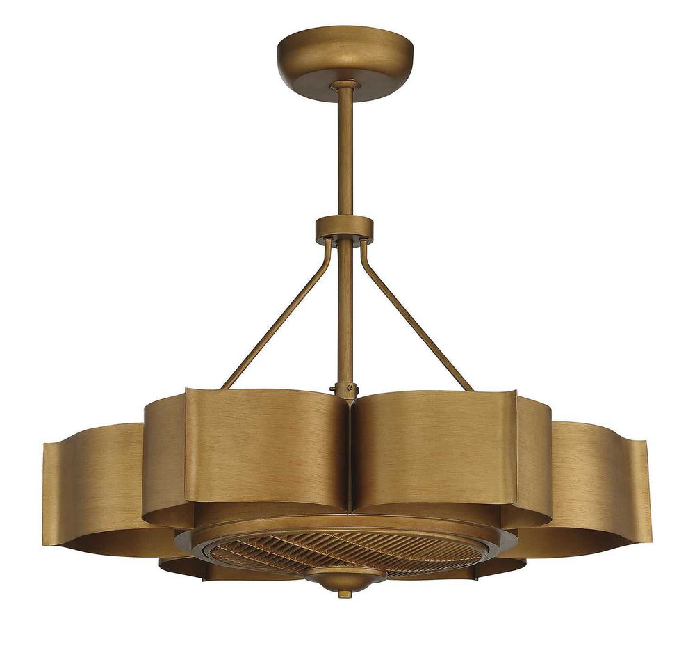 Stockholm Six Light Fan D'lier in Gold Patina Savoy House